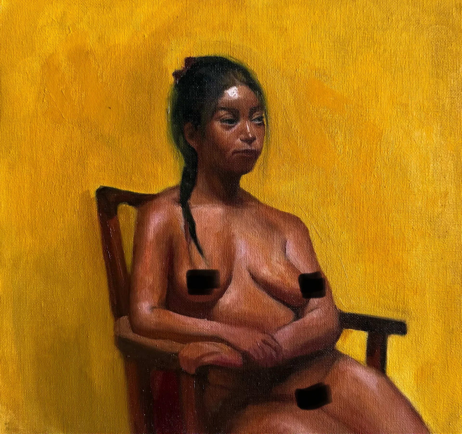 Yellow — Oil on canvas paper