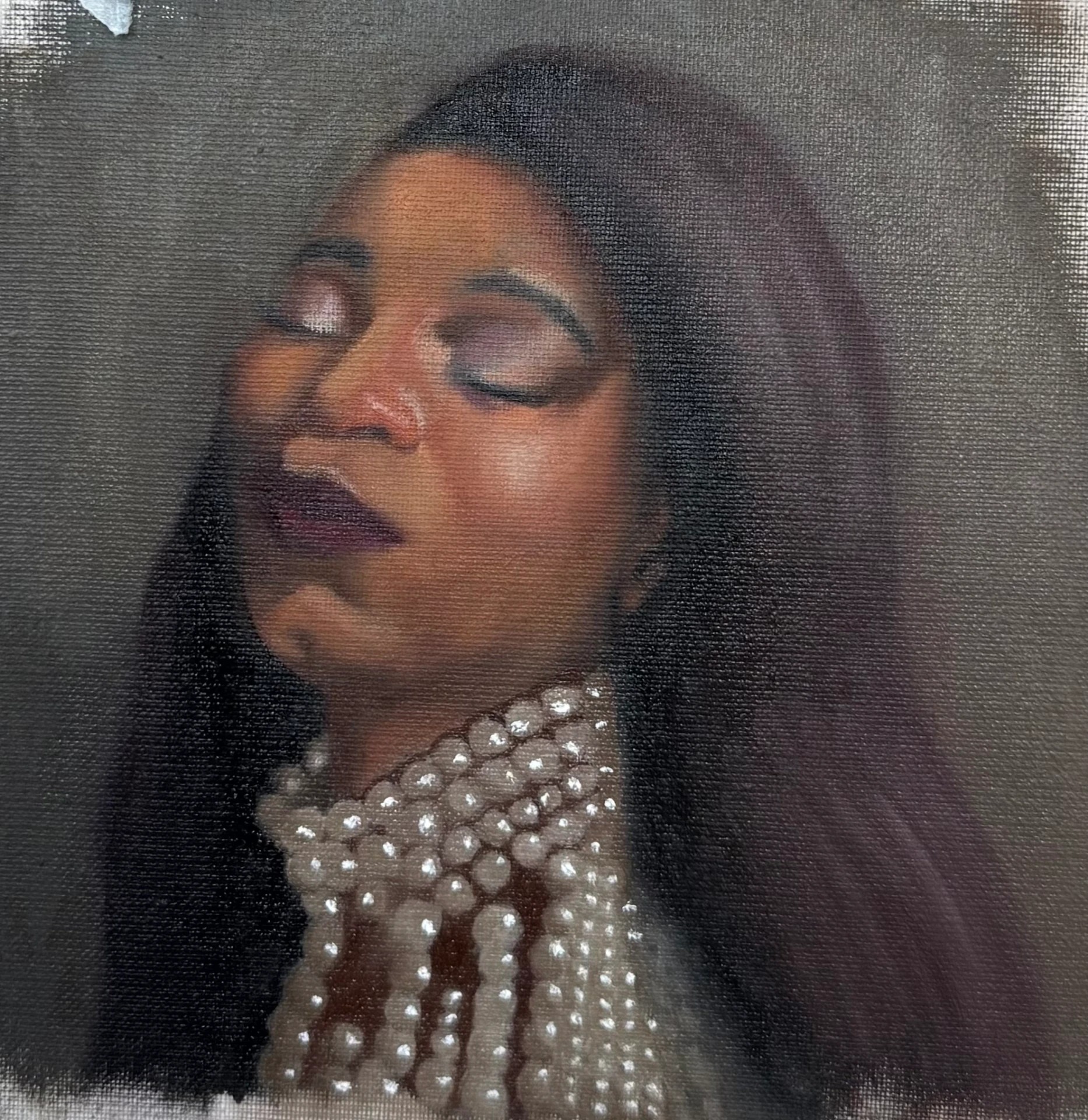 A Thousand Beads — Oil on canvas paper
