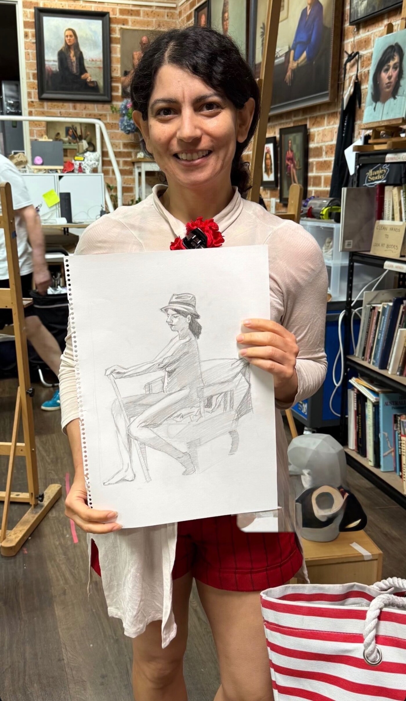 Charcoal Figure Study — live wedding painting for Live model portrait