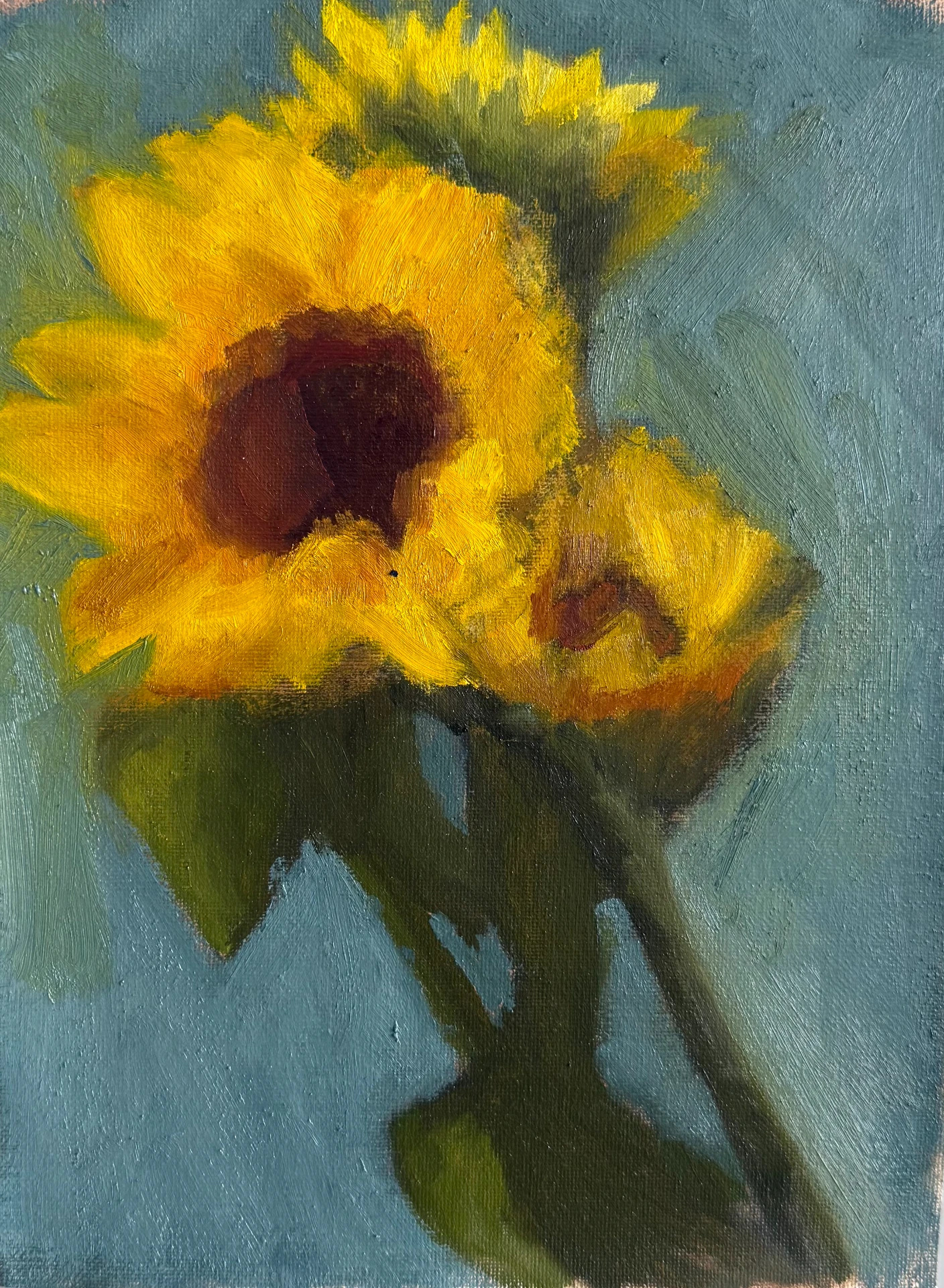 Van Flowers — Oil on canvas paper