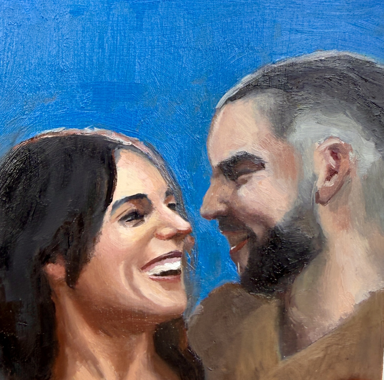 Amelia & Joel “Amour Package” 4 x 4 inch — live wedding painting for 